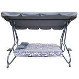  Vrtna ljuljačka sa sklopivim sjedalom i podesivom nadstrešnicom 2u1 PATTERN - siva | Shoptok.si