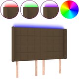  LED uzglavlje tamnosmeđe 147x16x118/128 cm od tkanine | shoptok.hr