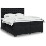 vidaXL Krevet s oprugama i madracem crni 200x200 cm baršunasti | shoptok.hr