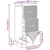  Predalna omara Bela visok sijaj 33 x 34,5 x 87 cm, (5000232555) | Shoptok.si