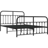 Metalni okvir kreveta uzglavlje i podnožje crni 135x190 cm | shoptok.hr
