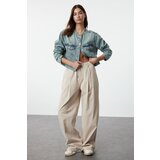 Trendyol stone waist detailed high waist wide leg jeans Cene