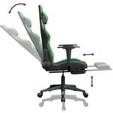 Gaming stol z oporo za noge črno in zeleno umetno usnje, (21152219) | Shoptok.si