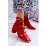 Kesi Suede Openwork Shoes Maciejka red 04040-08