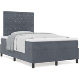 vidaXL Box Spring Krevet s Madracem Tamno Siva 120x200 cm Baršun | shoptok.hr