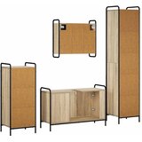  Set ormarića za kupaonicu 4 kom. Hrast sonoma 40 x 36 x 181 cm - Hrast sonoma Ormar ispod sudopera (3 vrata) + viseći ormar + ku | shoptok.hr