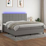 The Living Store Box spring postelja z vzmetnico LED temno siva 200x200 cm blago - Box Spring Postelja, (21515607) Cene