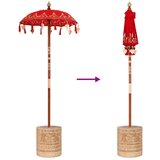  Suncobran s Postoljcem Crvena Smeđa 250 cm Pamuk drvo | shoptok.hr