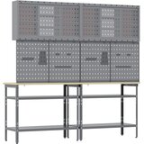  Set radnog stola 8 kom. Crvena i siva Čelik s prahom premazan | shoptok.hr