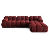 Micadoni Home rdeča žametna kotna sedežna garnitura (desni kot) bellis – Cene