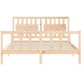  Posteljni okvir z vzglavjem 160x200 cm trden les | Shoptok.si
