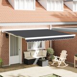 vidaXL Ročna retraktibilna tenda v oranžni in beli, 350x250 cm Cene