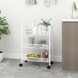 vidaXL Kuhinjska kolica s 3 razine bijela 46 x 26 x 64 cm željezna Cijene