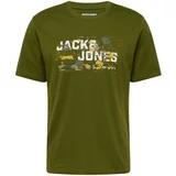 Jack & Jones Majica 'JCOOUTDOOR' žuta / maslinasta / narančasta / bijela