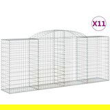  Obokana gabionska košara 11 kos 300x50x120/140cm cinkano železo, (20757950) | Shoptok.si