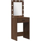 Set toaletnog stola od 3 dijela smeđeg hrasta od konstruiranog drva | shoptok.hr
