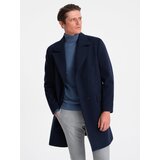 Ombre Men's double-breasted lined coat - navy blue | shoptok.hr