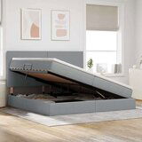  Krevet S LED lampica Svijetlo siva 200 x 200 cm tkanina | shoptok.hr