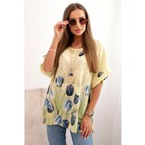 Kesi Włoski Women's cotton shirt with a floral pattern yellow Cijene