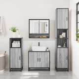  3-dijelni set kupaonskog namještaja siva boja hrasta drveni | shoptok.hr