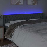  Posteljno vzglavje temno sivo 203x16x78/88 cm blago, (20739475) | Shoptok.si