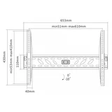TILT XL nagibni zidni nosač za TV 37"–70", do 50 kg, VESA 600x400