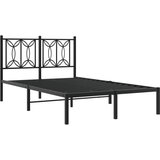  The Living Store Kovinski posteljni okvir z vzglavjem črn 120x190 cm - Posteljni Okvir, (21527644) | Shoptok.si