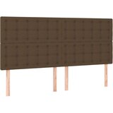  LED posteljno vzglavje temno rjavo 180x5x118/128 cm blago, (20952009) | Shoptok.si