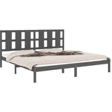  Posteljni okvir siv iz trdne borovine 200x200 cm, (20684665) | Shoptok.si