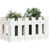 vidaXL Vrtna sadilica s izgledom ograde bijela 60x30x30 cm od borovine | shoptok.hr
