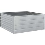 vidaXL Visoka greda 100x100x45 cm pocinkano jeklo srebrna | Shoptok.si