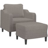  Fotelja s tabureom smeđesiva 60 cm od tkanine | shoptok.hr