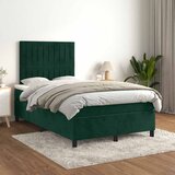 Box spring krevet s madracem tamnozeleni 120x200 cm baršunasti | shoptok.hr