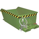 eurokraft pro Mini prekucni zaboj za ostružke, nizka konstrukcija, prostornina 0,27 m³, zelena RAL 6011 | Shoptok.si
