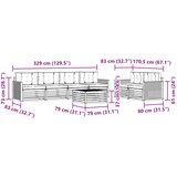  Set vanjskih sofa 7 kom. Bijela i krem Čvrsto drvo akacije | shoptok.hr