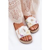 Boto Women's sandals with flowers platform with weaving white Zenvanis | ePonuda.com