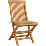 The Living Store Vrtni stoli z bež blazinami 4 kosi trdna tikovina - Vrtni Stol, (21460725) | Shoptok.si