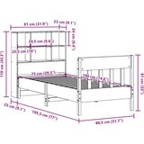 vidaXL Posteljni okvir brez vzmetnice voščeno rjav 75x190 cm borovina | Shoptok.si