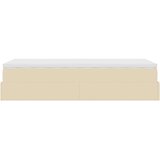 vidaXL Otomanski posteljni okvir z vzmetnico krem 100x200 cm blago | Shoptok.si