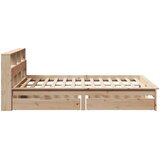 Krevet s regalom za knjige bez madraca 140x190 cm od borovine | shoptok.hr