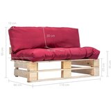  Vrtna sofa od paleta od borovine s crvenim jastucima | Eponuda.com