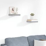  Plutajuće zidne police 2 kom sive 23 x 23,5 x 3,8 cm MDF | shoptok.hr