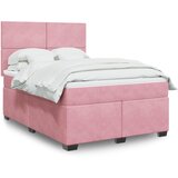  The Living Store Box spring postelja z vzmetnico roza 140x190 cm žamet - Box Spring Postelja, (21492074) | Shoptok.si