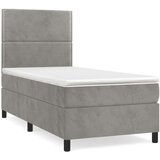 Box spring krevet s madracem svjetlosivi 90x190 cm baršunasti | shoptok.hr