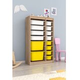 Hanah home Višenamjenska komoda Montana Xs 2D4N8U, 69 x 112,2 x 29,6 cm, Smeđe-bijelo-žuta | Eponuda.ba