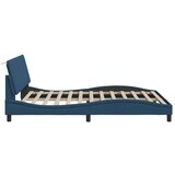  Posteljni okvir brez vzmetnice moder 160x200 cm blago | Shoptok.si
