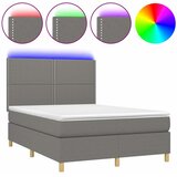  box spring s madracem LED tamnosivi 140x200 cm tkanina | shoptok.hr