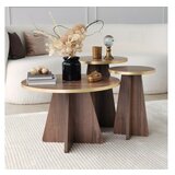 Hanah home set stolova mushroom 2 gold walnut