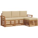  Set vanjskih sofa 4 kom. Prirodna i bež Bijela 193,5 x 122,5 x 73 cm | shoptok.hr