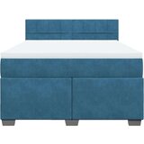  Krevet box spring s madracem plavi 160 x 200 cm baršunasti | shoptok.hr
